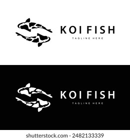 Koi Fish Logo Design Chinese Lucky Ornamental Fish Goldfish Company Brand