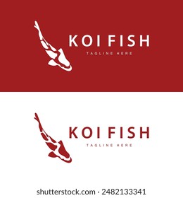 Koi Fish Logo Design Chinese Lucky Ornamental Fish Goldfish Company Brand