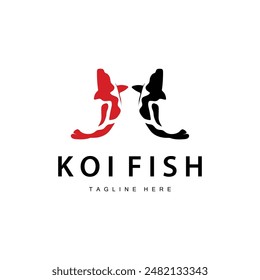 Koi Fish Logo Design Chinese Lucky Ornamental Fish Goldfish Company Brand