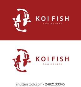 Koi Fish Logo Design Chinese Lucky Ornamental Fish Goldfish Company Brand