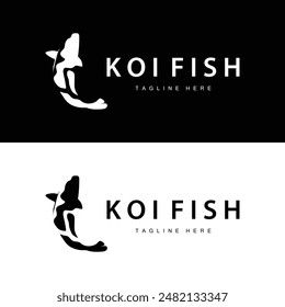 Koi Fish Logo Design Chinese Lucky Ornamental Fish Goldfish Company Brand