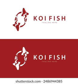 Koi Fish Logo Design Chinese Lucky Ornamental Fish Goldfish Company Brand