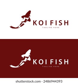 Koi Fish Logo Design Chinese Lucky Ornamental Fish Goldfish Company Brand