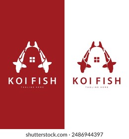 Koi Fish Logo Design Chinese Lucky Ornamental Fish Goldfish Company Brand