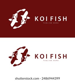 Koi Fish Logo Design Chinese Lucky Ornamental Fish Goldfish Company Brand