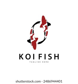 Koi Fish Logo Design Chinese Lucky Ornamental Fish Goldfish Company Brand