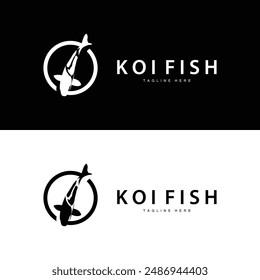 Koi Fish Logo Design Chinese Lucky Ornamental Fish Goldfish Company Brand