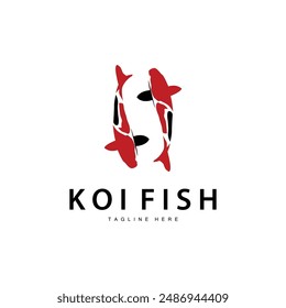 Koi Fish Logo Design Chinese Lucky Ornamental Fish Goldfish Company Brand