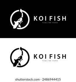 Koi Fish Logo Design Chinese Lucky Ornamental Fish Goldfish Company Brand