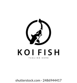 Koi Fish Logo Design Chinese Lucky Ornamental Fish Goldfish Company Brand