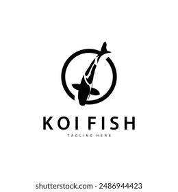 Koi Fish Logo Design Chinese Lucky Ornamental Fish Goldfish Company Brand