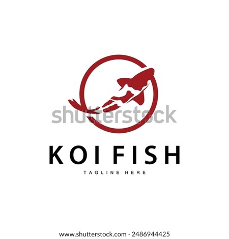 Koi Fish Logo Design Chinese Lucky Ornamental Fish Goldfish Company Brand