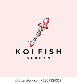 Koi Fish Logo Design, Ornamental Fish Vector, Aquarium Ornament Illustration Brand product