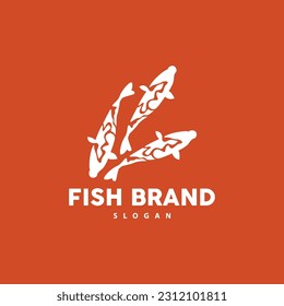 Koi Fish Logo Design, Ornamental Fish Vector, Aquarium Ornament Illustration Brand product