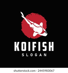 Koi Fish Logo Design, Ornamental Fish Vector, Aquarium Ornament Illustration Brand product