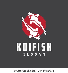 Koi Fish Logo Design, Ornamental Fish Vector, Aquarium Ornament Illustration Brand product