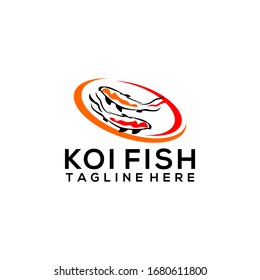 Koi Fish Logo Design Vector Template