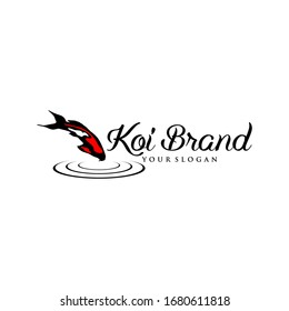 Koi Fish Logo Design Vector Template