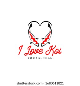 Koi Fish Logo Design Vector Template