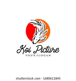 Koi Fish Logo Design Vector Template