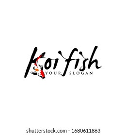 Koi Fish Logo Design Vector Template