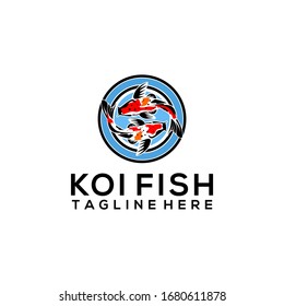 Koi Fish Logo Design Vector Template
