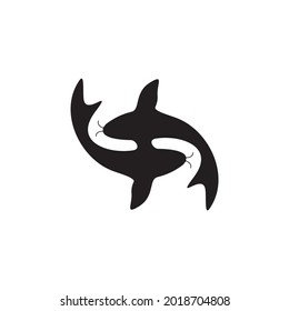 Koi fish logo design vector template