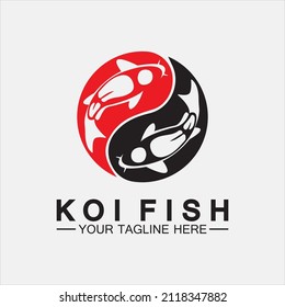 Koi Fish Logo Design Vector Template