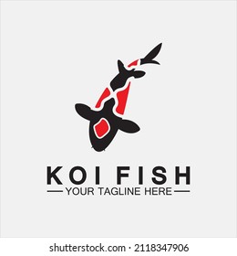 Plantilla de vectores de diseño de logotipo de pescado Koi