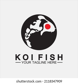 Koi Fish Logo Design Vector Template