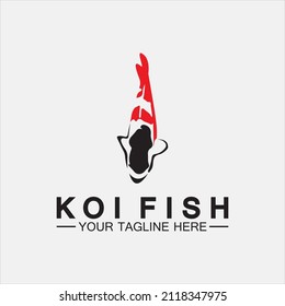 Plantilla de vectores de diseño de logotipo de pescado Koi