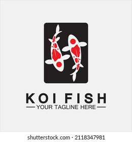 Koi Fish Logo Design Vector Template