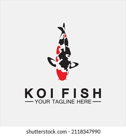 Plantilla de vectores de diseño de logotipo de pescado Koi