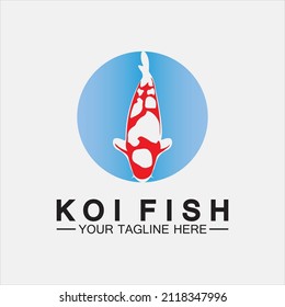 Koi Fish Logo Design Vector Template