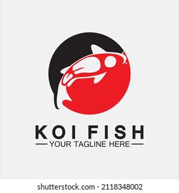 Koi Fish Logo Design Vector Template