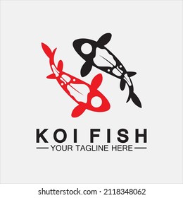 Koi Fish Logo Design Vector Template