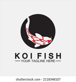 Plantilla de vectores de diseño de logotipo de pescado Koi