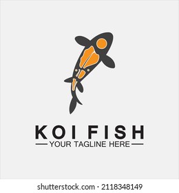 Koi Fish Logo Design Vector Template