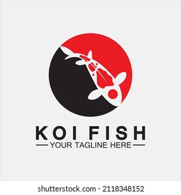 Plantilla de vectores de diseño de logotipo de pescado Koi