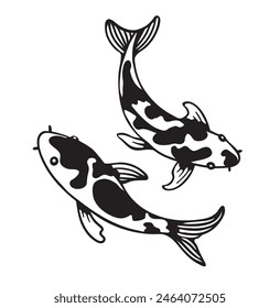 Koi Fish Logo Design Vector Template