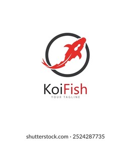 Plantilla de Vector de diseño de logotipo de koi fish