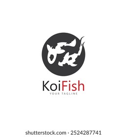 koi fish logo design vetor template