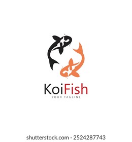 koi fish logo design vetor template