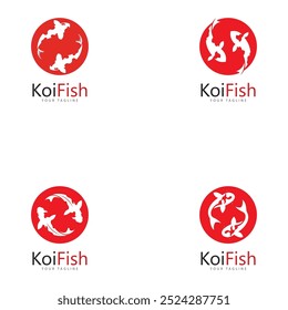 koi fish logo design vector template