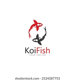 koi fish logo design vetor template