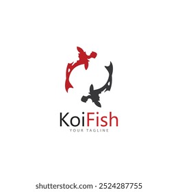 koi fish logo design vetor template