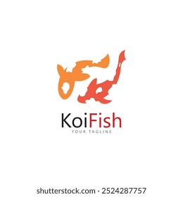 koi fish logo design vetor template