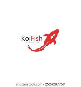 koi fish logo design vetor template