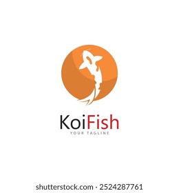 koi fish logo design vector template