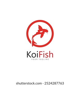 koi fish logo design vetor template